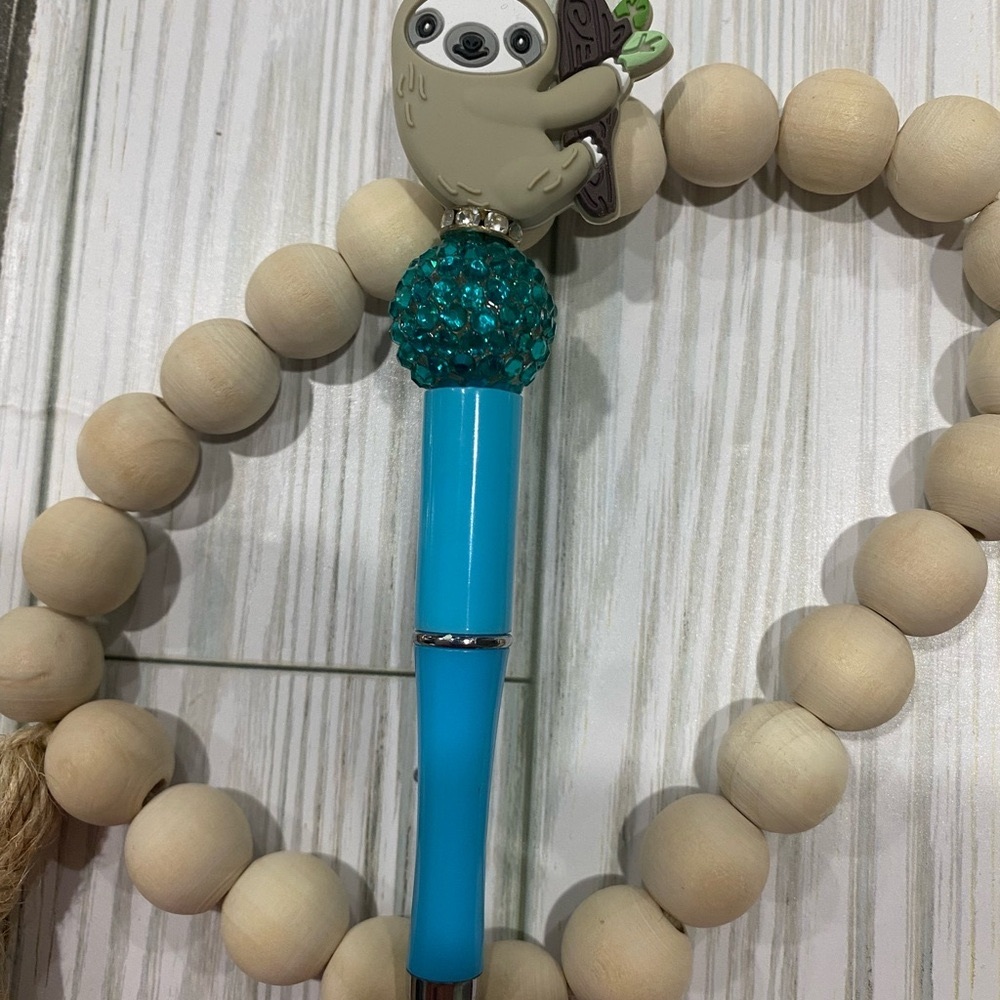 Sloth Pen with Blue and Teal Accents